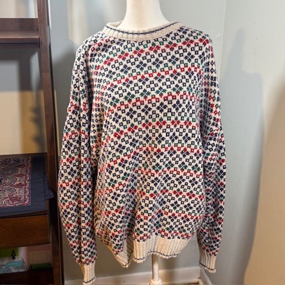 INC International Concepts Sweaters - I.N.C Fair Isle Nordic Sweater XL Multi Cotton Cabincore Oversized Dadcore